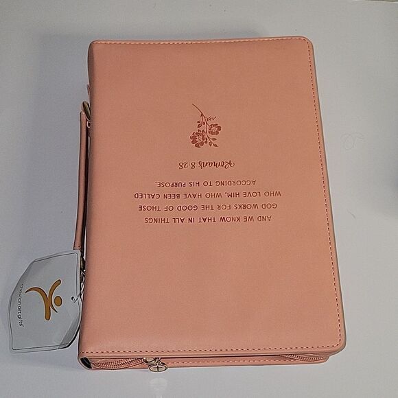 He Works All Things for Good Faux Leather Bible Cover  Protector Romans 8:28 - Picture 7 of 8